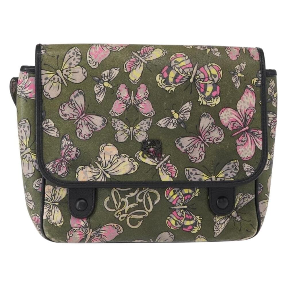 Loewe Anagram Leather Shoulder Bag Green
